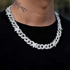 Collier en diamant de laboratoire de qualité supérieure, clarté VVS, style hip-hop pour rappeur, avec chaînes Miami Iced, cadeau pour tenue de gangster - Product Image 2