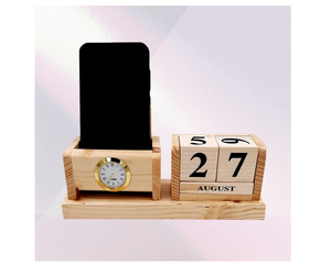 Promotional Acacia Wood Pen/Pencil Holder <b>Watch</b> Desktop Office Container Pen Pencil Holder Stand Best Selling Sale - Product Image 4