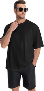Heavy Weight 100% Cotton Oversized T-<b>Shirt</b> <b>Men</b> 220 Grams Shoulder Custom Printing Hip Hop Plus Size 100% Cotton Blank Boxy <b>Men's</b> - Product Image 5