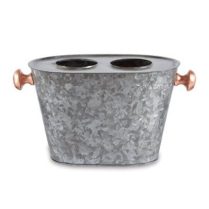 Bac à boissons en métal galvanisé au design exceptionnel avec poignées, seau à glace ovale, parfait pour les fêtes à domicile, refroidisseur de bière et de cocktails, en promotion - Product Image 6
