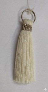 Tassel <b>Fringe</b> Decorative 100% Polyester Cream Color Cone Shape With Metal Ring <b>Top</b> - Product Image 4