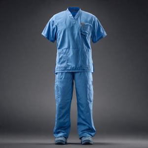 Uniformes de Enfermería para Hospital, Conjunto de Dos Piezas de Algodón Elástico Tejido, Traje de Enfermería Transpirable y Cómodo - Product Image 3