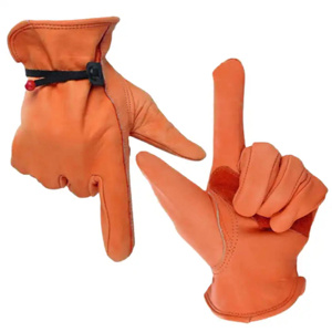 Best Performance Cowhide Grain Leather Safety <b>Gloves</b> Fireproof Abrasion Resistant Heavy Duty General Purpose Anti-Slip Durable - Product Image 2