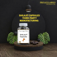Capsules de Shilajit en marque privée OEM, capsules de Shilajit pur pour hommes et femmes avec acide fulvique pour soutenir le système immunitaire