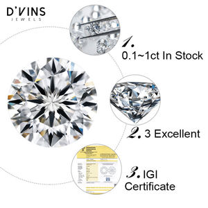 เพชรแล็บโกรว์ CVD คุณภาพสูง ขนาด 1 กะรัต 1.5 กะรัต 2 กะรัต สี D รหัส 789456 พร้อมใบรับรอง เพชรเม็ดเดี่ยว - Product Image 4