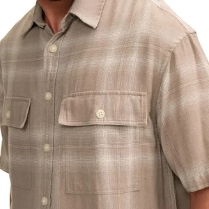 เสื้อเชิ้ตมีกระดุมแบบลำลองของผู้ชาย2025เสื้อเชิ้ตผ้าซาตินสไตล์วินเทจฤดูร้อนสั้นขนาดใหญ่พิเศษดีไซน์แบบทึบ - Product Image 5