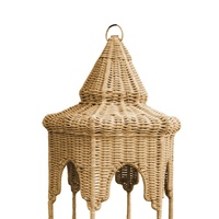 Panier de rotin de vendeur chaud, Lampion marocain en osier, panier de mosquée de rotin pour Eid Ramadan Eid Al-Fitr en gros