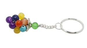 High Quality Crystal Keychain Stone Multi stone grapes <b>key</b> Chine natural Stone bead Healing <b>Key</b> <b>Holder</b> Gift for Women <b>Key</b> Chains - Product Image 5
