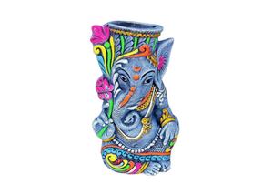 Vase décoratif en argile artisanal Art Déco pour mariage, anniversaire, Diwali, représentant le Dieu Ganesha (design vertical) – Décoration d'intérieur - Product Image 2
