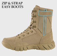 Bottes tactiques pour hommes QUICK WAY INDUSTRIES en cuir à lacets imperméables pour la randonnée en plein air, le désert, la jungle, chaussures hautes beiges