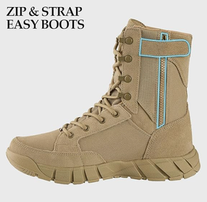 <b>Men</b>’s Tactical Boots Waterproof Outdoor Desert & Jungle Hiking Shoes High-Top Beige - Product Image 4