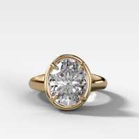 Bague de fiançailles solitaire ovale en diamant de laboratoire de 4 carats, sertie clos, en or massif 14K 18K, pour femme, certifiée IGI, clarté VS