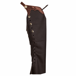 Chaps Western pour Hommes en Cuir Véritable Coupe Classique Fermeture à Boucle Poche en Cuir à Franges Accessoire Équestre pour la Compétition - Product Image 2