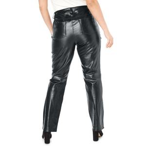 Womens Black Winter Flat Front Mid Waist Slim Fit Skinny Butt Lifting Jeans - Product Image 5