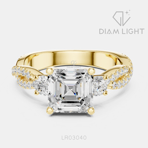 Bague de fiançailles en or blanc 14 carats avec diamant de laboratoire taille Asscher de 1,78 carat, certifiée IGI, couleur F+, clarté VS+, bague de promesse de mariage - Product Image 3