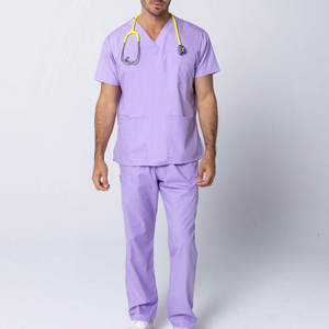 Wholesale High Quality Men Medical Scrub <b>Set</b> Hospital Uniform V-Neck Short Sleeve Nurse <b>Doctors</b> Dental Surgical Scrub Suits - Product Image 1