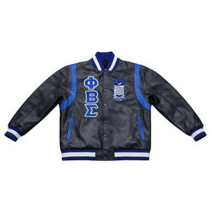 Veste universitaire entièrement en cuir Phi Beta Sigma, vêtements de fraternité grecque, style universitaire classique, artisanat et confort de qualité supérieure - Product Image 4