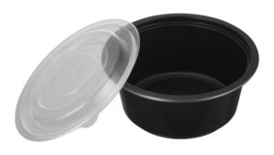 Couvercle de bol rond noir en PP jetable et biodégradable, compatible micro-ondes, pour conteneur alimentaire à emporter, usage restaurant et hôtel, style moderne - Product Image 3