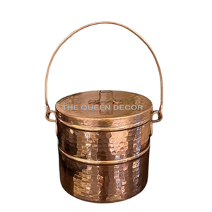 High Quality Stainless Steel Metal Round Shape Hammered Texture Copper Antique Finished Canister <b>Jar</b> - Product Image 1