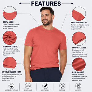 T-shirt Homme Col Rond Manches Courtes Coupe Ample Respirant Anti-Plis Écologique Bordure Contrastante Séchage Rapide Personnalisable - Product Image 4