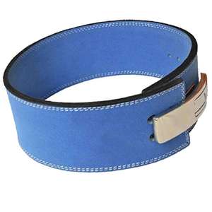 Ceinture de musculation en cuir bleu de qualité supérieure, robuste, avec boucle à levier, pour l'entraînement en salle de sport, équipement de fitness professionnel, soutien optimal - Product Image 3