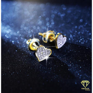 Pendientes de Diamantes Cultivados en Laboratorio VVS Brillantes, Plata de Ley 925 Chapada en Oro, Joyería de Lujo Inspirada en la Fe - Product Image 2