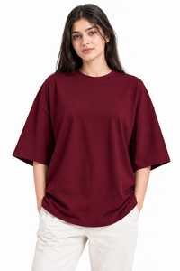 เสื้อยืดโอเวอร์ไซส์ผู้หญิงสีเหลืองมัสตาร์ด ผ้าฝ้ายถัก 100% ทรงบ็อกซี่ แขนสั้น คอกลม ปักโลโก้ สไตล์ลำลองสำหรับฤดูร้อน เหมาะสำหรับใส่เดินเล่น - Product Image 2