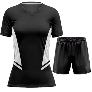 Conjuntos de Camisetas de Fútbol para Mujer, Personalizadas, Lisas, 100% Poliéster, Manga Corta, Cuello en V, Uniformes de Fútbol que Absorben la Humedad - Product Image 1
