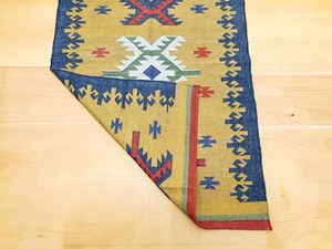 Alfombra Kilim Hecha a Mano con Patrón Geométrico, Tejido Plano de Lana y Acrílico, Rectangular, para Sala de Estar, con Base de Yute - Product Image 4
