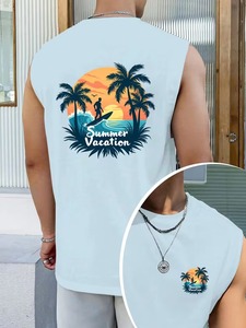 เสื้อกล้ามผู้ชายยืดหยุ่นสูง สไตล์วินเทจ ไร้ตะเข็บ แบรนด์สั่งทำได้ ชุดออกกำลังกาย แห้งเร็ว เสื้อกีฬา ผ้าโพลีเอสเตอร์ 100% ซักแล้ว - Product Image 3