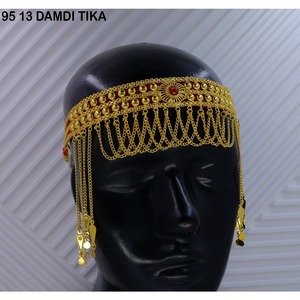 Serre-tête vintage en alliage plaqué or avec strass et pampilles, style ethnique, décoration frontale, chaîne de tête pour femme, idéal pour la danse - Product Image 4