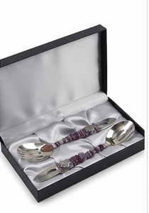 Elegant Stainless Steel Flatware Set With <b>Beaded</b> Handles Dishwasher Safe For Wedding And Tableware Use - Product Image 6