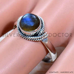 แหวนเงินแท้ 925 ประดับพลอยลาบราโดไรต์ ขายส่งเครื่องประดับคุณภาพสูง - Product Image 2