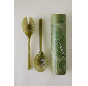 Service à salade en résine, design moderne, cuillère à salade en époxy, pour la cuisine, la maison et les hôtels, à prix d'usine abordable. - Product Image 1