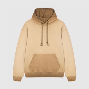 Sudadera con Capucha para Hombre, 100% Algodón, 420 GSM, Peso Pesado, Negra Desgastada, Lavada al Ácido, con Bolsillo Frontal con Logotipo, Estilo Vintage, Invierno - Product Image 3