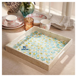 Professional Manufacturer MOTHER OF PEARL <b>TRAY</b> Islamic Festive Collection RAMADAN MUBARAK SERVING <b>TRAY</b> - Product Image 1