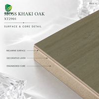 Panneau MDF hydrofuge mélaminé Jinbase en placage de chêne patiné mousseux 18 mm E0 1220x2440mm pour armoire de cuisine et penderie