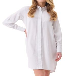 Tunique pour femmes en lin et viscose, manches longues, col rond, coupe ample, décontractée, grande taille, pour l'été - Product Image 6