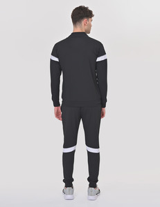 Ensembles de survêtements de sport personnalisés imprimés coupe-vent pour hommes, légers, avec fermeture éclair, noirs, vente en gros - Product Image 3