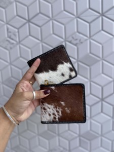 2026 Unique Design Hair on Hide Leather <b>Wallet</b> Animal Cowhide Leather Print Men's <b>Wallet</b> Card Holder Cash Gift for Him - Product Image 1
