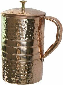 Ensemble de carafes en cuivre, alternative haut de gamme aux articles en acier pour servir l'eau, ensemble métallique avec verres, durable et réutilisable. - Product Image 4