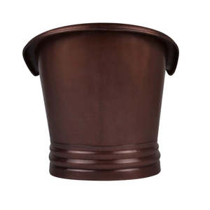 Bañera de cobre hecha a mano, bañera independiente moderna, bañera de baño de forma ovalada, bañera decorativa de cobre. - Product Image 3