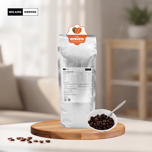 Granos de Café Robusta Puro 1kg, Tueste Claro Full City+, Paquete Maestro, Directamente de Vietnam - Product Image 1