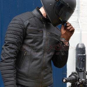 Chaqueta de Motociclista de Cuero Impermeable de Manga Larga para Hombre, Personalizada OEM Gariox Apparel - California - Product Image 4