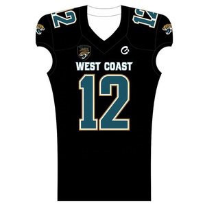 Uniformes de fútbol americano de poliéster 100% para jóvenes, conjuntos lisos sublimados de alta calidad, mangas cortas, diseño transpirable de talla grande - Product Image 1