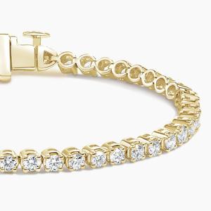 Pulsera de tenis con diamantes de corte redondo y engaste de punta compartida de eternidad completa - Product Image 3