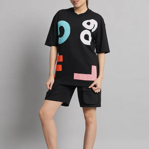 Nouvel ensemble tendance en coton décontracté pour femme, t-shirt court et short, prix abordable, best-seller de l'été pour femme - Product Image 4