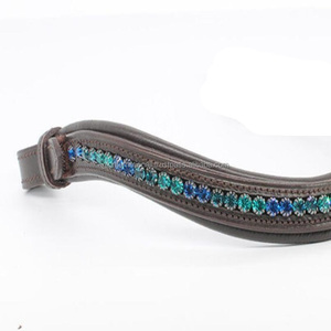 Diamantes de imitación de cristales de diseño ergonómico hechos a medida, banda decorativa para cejas de caballo de cuero acolchado con canal vacío - Product Image 3