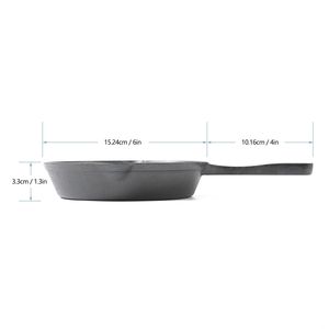 Mini Torta Pre-Condita Diametro 6 Pollici Padella Rotonda in Ghisa per Cucinare e Friggere, Resistente Padella da Servizio in Ghisa - Product Image 2