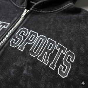 Sudadera con capucha y cremallera extragrande para hombre REXFIT SPORTS, estilo vintage deslavado, de algodón con pedrería, personalizable OEM - Product Image 4